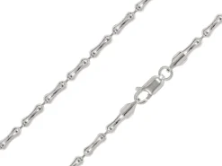 Sterling Silver Plated 3.0mm Bamboo Shaped Bead Chain 18"/45cm Unhallmarked