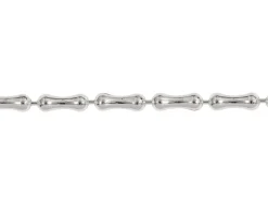 Sterling Silver Plated 3.0mm Bamboo Shaped Bead Chain 18
