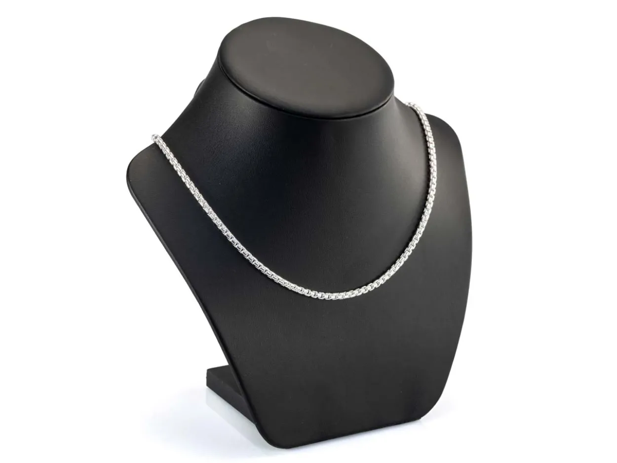 Sterling Silver Plated 3.5mm Box Chain 18"/45cm Unhallmarked