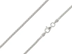 Sterling Silver Plated 2.1mm Box Chain 18"/45cm Unhallmarked