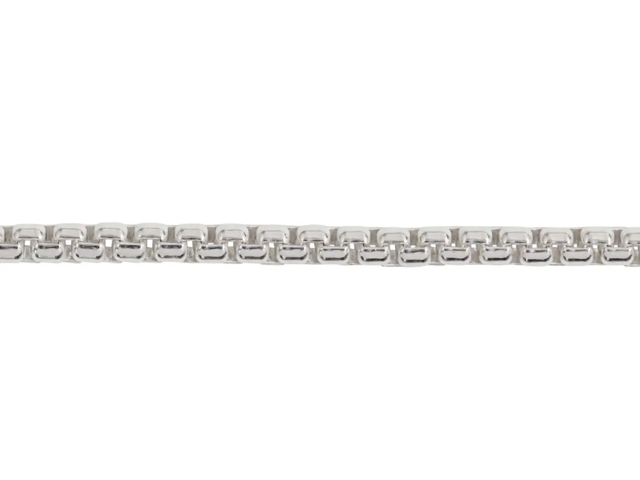 Sterling Silver Plated 2.1mm Box Chain 18"/45cm Unhallmarked