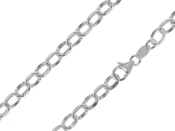 Sterling Silver Plated 5.4mm Diamond Cut Oval Belcher Chain 18"/45cm Unhallmarked