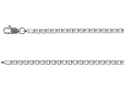 Sterling Silver Plated 3.0mm Diamond Cut Box Chain 18"/45cm Unhallmarked