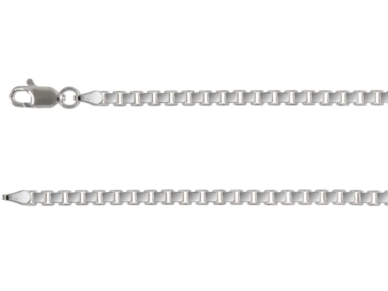 Sterling Silver Plated 3.0mm Diamond Cut Box Chain 18"/45cm Unhallmarked