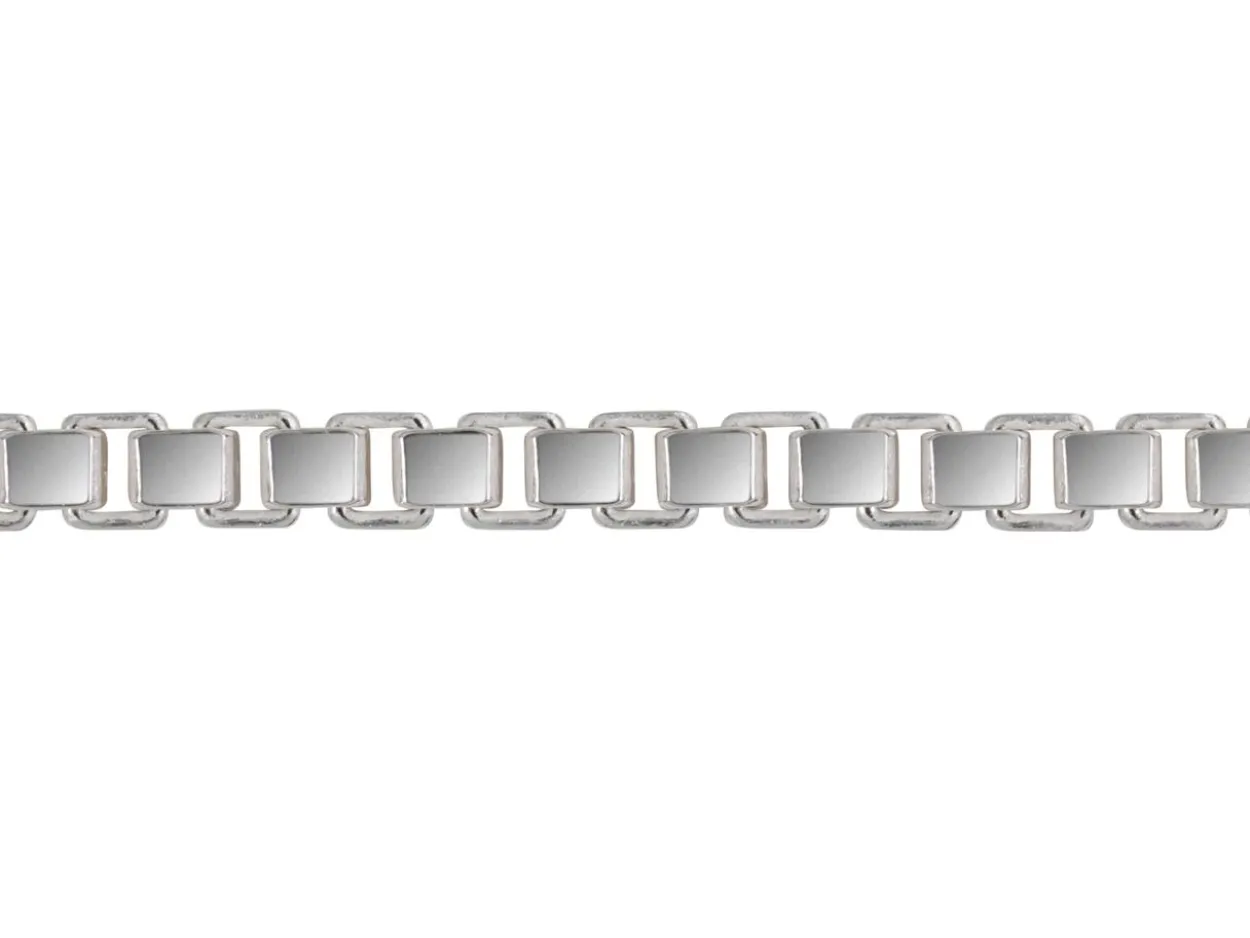Sterling Silver Plated 3.0mm Diamond Cut Box Chain 18"/45cm Unhallmarked