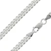 Sterling Silver Plated 5.7mm Diamond Cut Tight Curb Chain 18"/45cm Unhallmarked