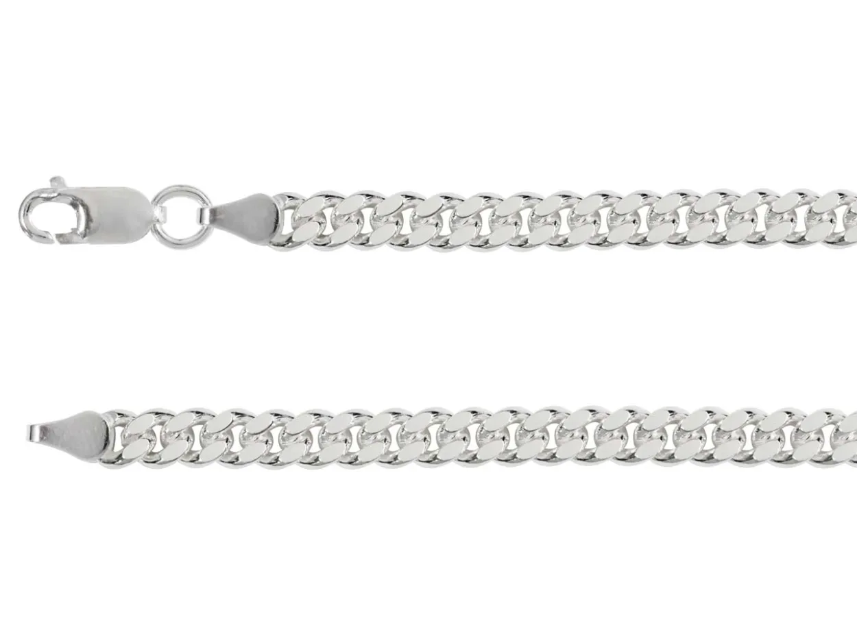 Sterling Silver Plated 5.7mm Diamond Cut Tight Curb Chain 18"/45cm Unhallmarked
