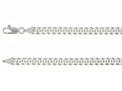 Sterling Silver Plated 4.9mm Diamond Cut Tight Curb Chain 18"/45cm Unhallmarked