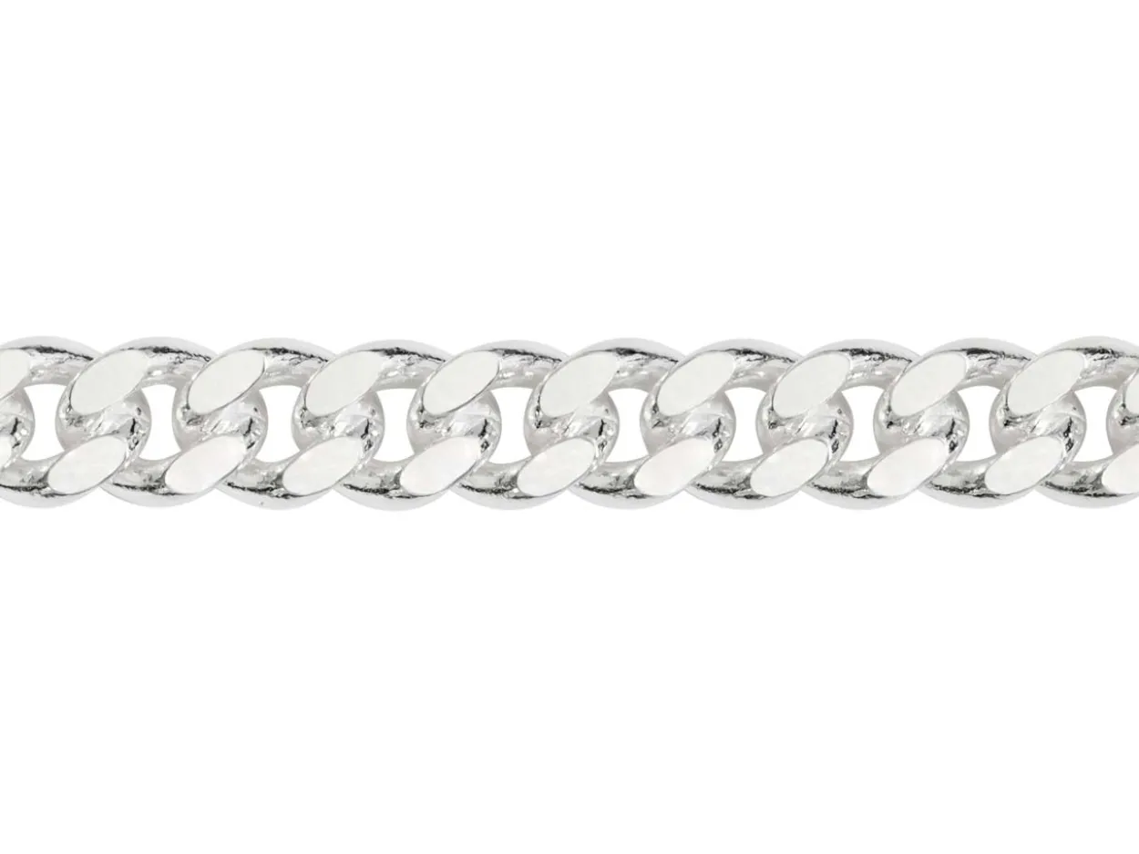 Sterling Silver Plated 4.9mm Diamond Cut Tight Curb Chain 18"/45cm Unhallmarked