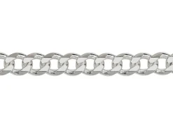 Sterling Silver Plated 4.7mm Diamond Cut Curb Chain 18