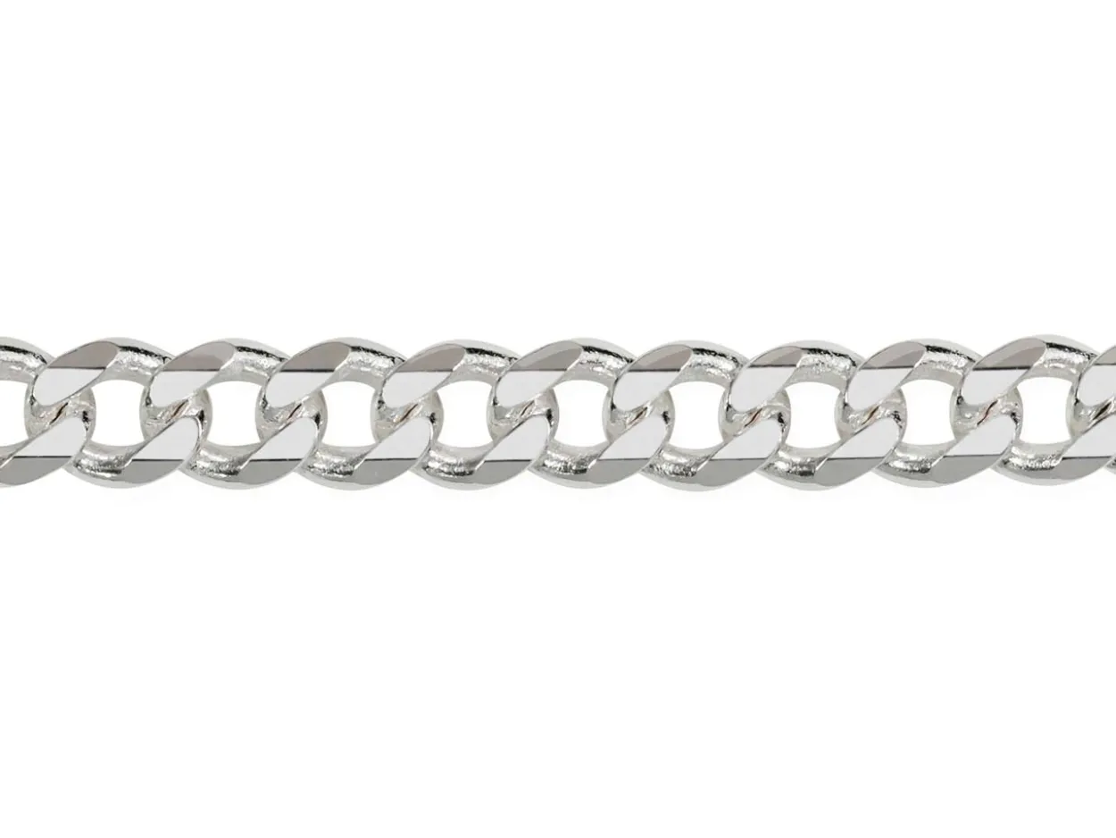 Sterling Silver Plated 4.7mm Diamond Cut Curb Chain 18"/45cm Unhallmarked