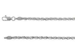 Sterling Silver Plated 3.0mm Diamond Cut Rope Chain 18"/45cm Unhallmarked