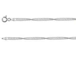 Sterling Silver Plated 2.8mm Diamond Cut Singapore Chain 18"/45cm Unhallmarked