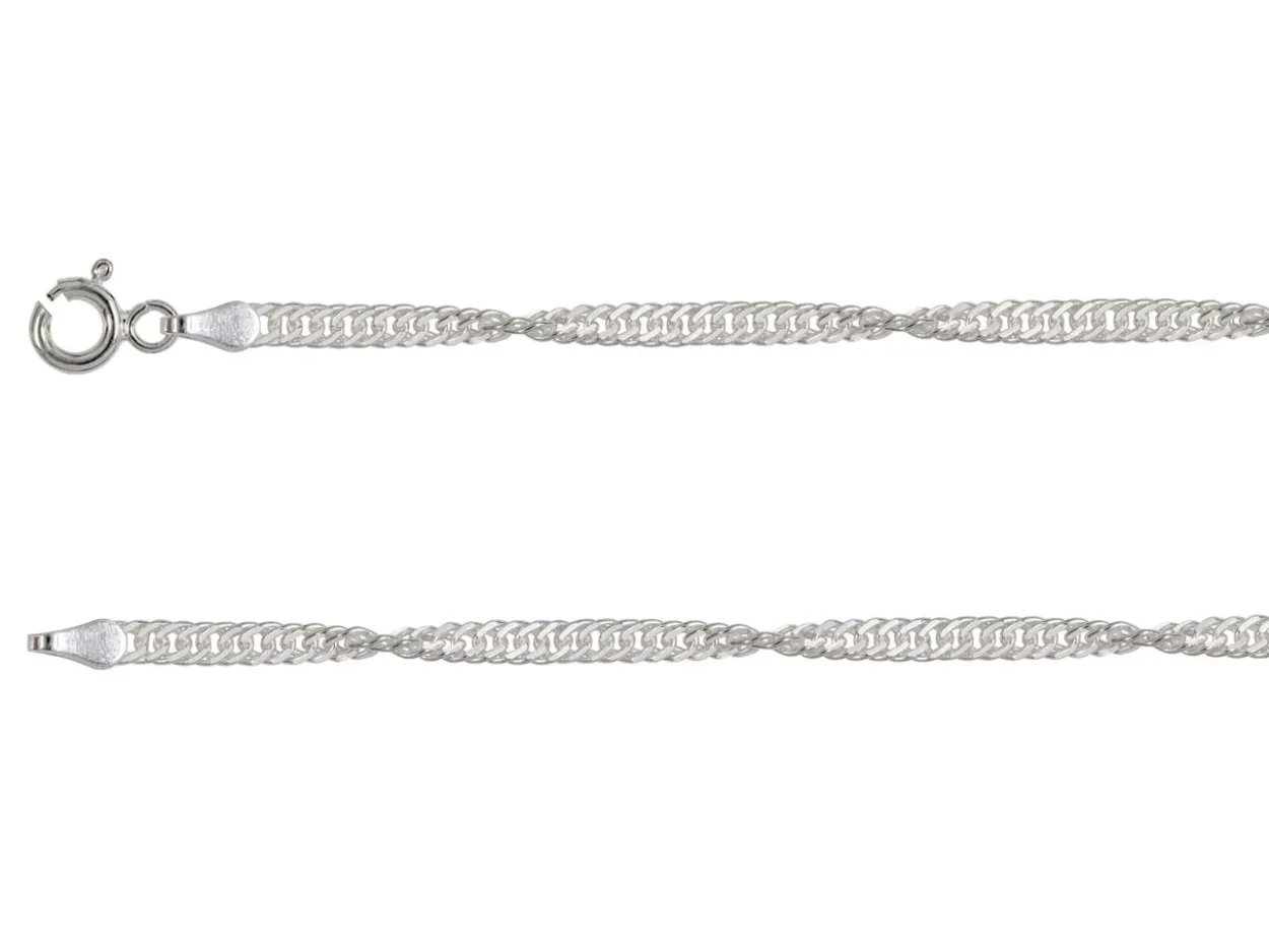 Sterling Silver Plated 2.8mm Diamond Cut Singapore Chain 18"/45cm Unhallmarked