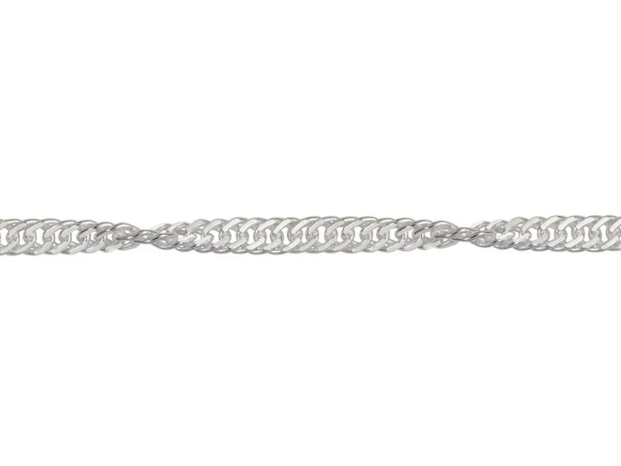 Sterling Silver Plated 2.8mm Diamond Cut Singapore Chain 18"/45cm Unhallmarked