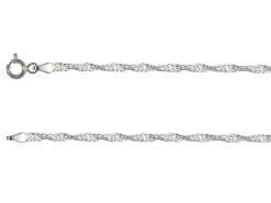 Sterling Silver Plated 2.2mm Diamond Cut Singapore Chain 18"/45cm Unhallmarked