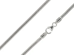 Sterling Silver Plated 3.1mm Diamond Cut Round Snake Chain 18"/45cm Unhallmarked