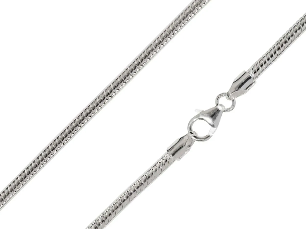 Sterling Silver Plated 3.1mm Diamond Cut Round Snake Chain 18"/45cm Unhallmarked