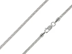 Sterling Silver Plated 2.3mm Diamond Cut Round Snake Chain 18"/45cm Unhallmarked