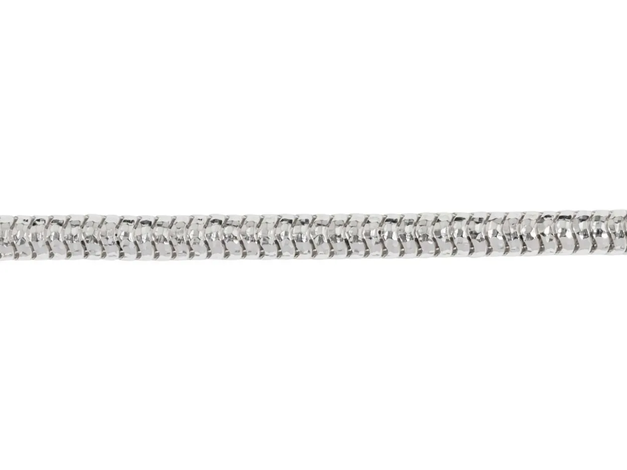 Sterling Silver Plated 2.3mm Diamond Cut Round Snake Chain 18"/45cm Unhallmarked