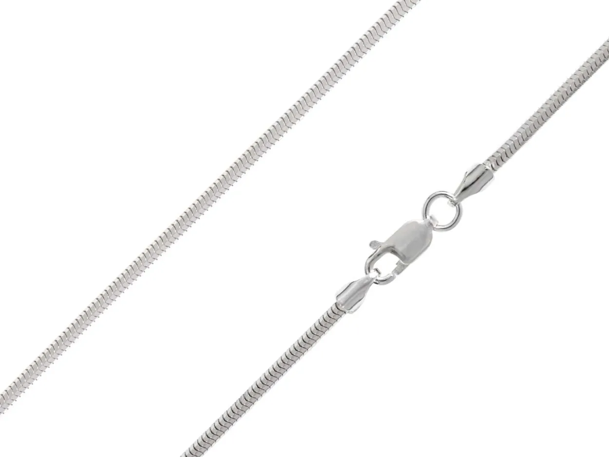 Sterling Silver Plated 1.9mm Diamond Cut Round Snake Chain 18"/45cm Unhallmarked