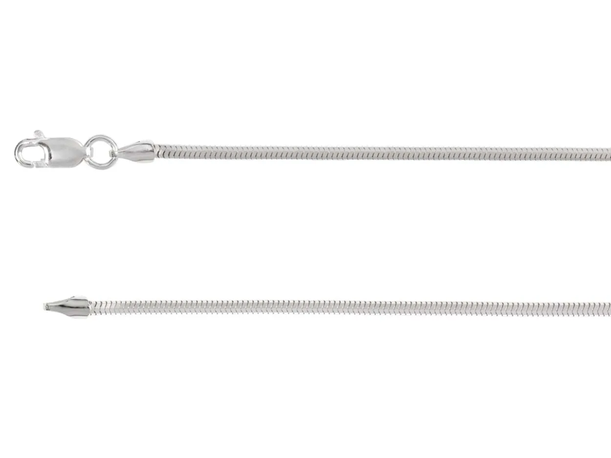 Sterling Silver Plated 1.9mm Diamond Cut Round Snake Chain 18"/45cm Unhallmarked