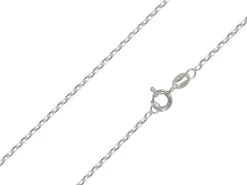 Sterling Silver Plated 1.7mm Diamond Cut Oval Trace Chain 18"/45cm Unhallmarked