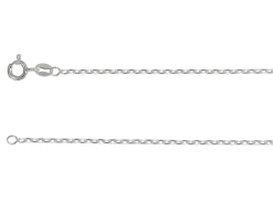 Sterling Silver Plated 1.7mm Diamond Cut Oval Trace Chain 18"/45cm Unhallmarked