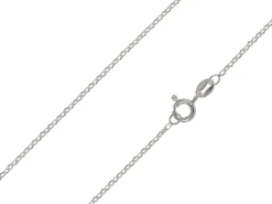 Sterling Silver Plated 1.4mm Diamond Cut Oval Trace Chain 18"/45cm Unhallmarked