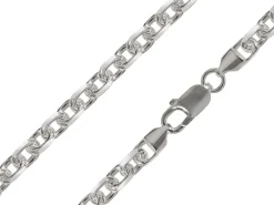 Sterling Silver Plated 5.3mm Diamond Cut Oval Trace Chain 18"/45cm Unhallmarked