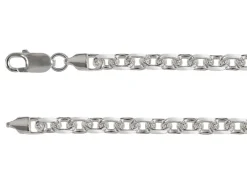 Sterling Silver Plated 5.3mm Diamond Cut Oval Trace Chain 18"/45cm Unhallmarked