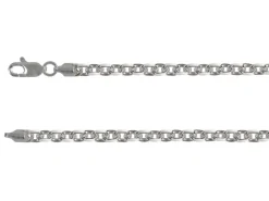 Sterling Silver Plated 3.9mm Diamond Cut Oval Trace Chain 18"/45cm Unhallmarked