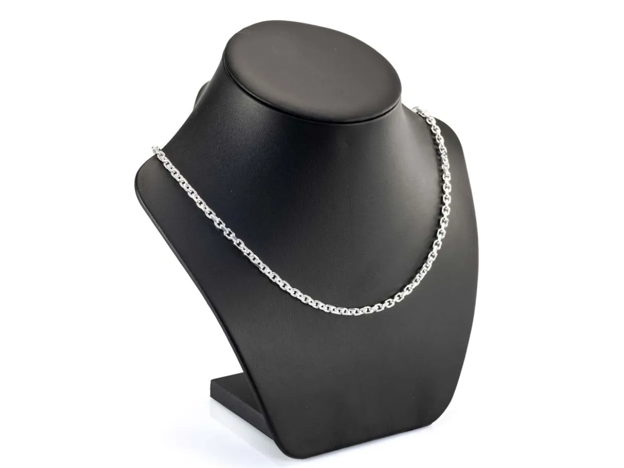 Sterling Silver Plated 3.9mm Diamond Cut Oval Trace Chain 18"/45cm Unhallmarked