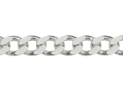 Sterling Silver Plated 5.7mm Flat Filed Curb Chain 18