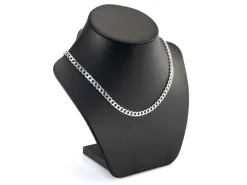 Sterling Silver Plated 5.7mm Flat Filed Curb Chain 18