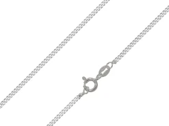 Sterling Silver Plated 1.7mm Flat Filed Curb Chain 18"/45cm Unhallmarked