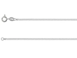 Sterling Silver Plated 1.7mm Flat Filed Curb Chain 18"/45cm Unhallmarked