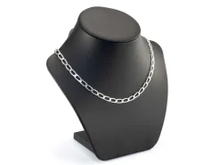 Sterling Silver Plated 5.4mm Flat Filed Open Curb Chain 18