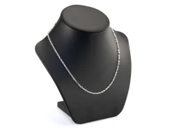 Sterling Silver Plated 2.7mm Flat Filed Figaro Chain 18