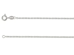 Sterling Silver Plated 1.9mm Flat Filed Oval Trace Chain 18"/45cm Unhallmarked