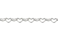 Sterling Silver Plated 2.9mm Heart Shaped Link Chain 18