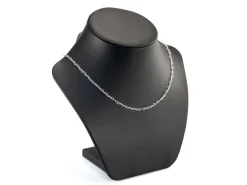 Sterling Silver Plated 2.9mm Heart Shaped Link Chain 18