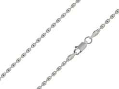 Sterling Silver Plated 2.3mm Oval Bead Chain 18"/45cm Unhallmarked