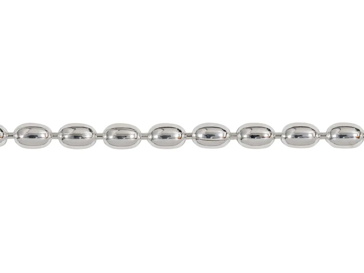 Sterling Silver Plated 2.3mm Oval Bead Chain 18"/45cm Unhallmarked
