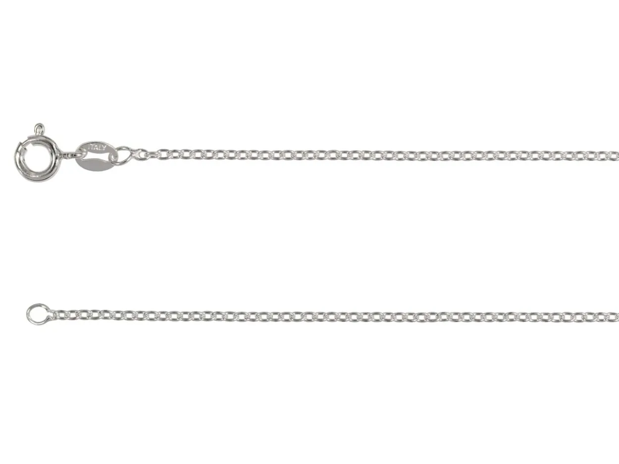 Sterling Silver Plated 1.5mm Oval Trace Chain 18"/45cm Unhallmarked