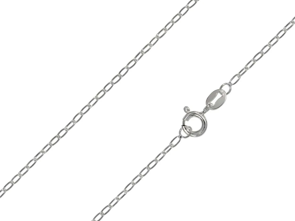 Sterling Silver Plated 1.7mm Oval Trace Chain 18"/45cm Unhallmarked