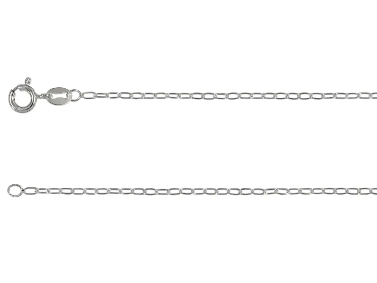 Sterling Silver Plated 1.7mm Oval Trace Chain 18"/45cm Unhallmarked