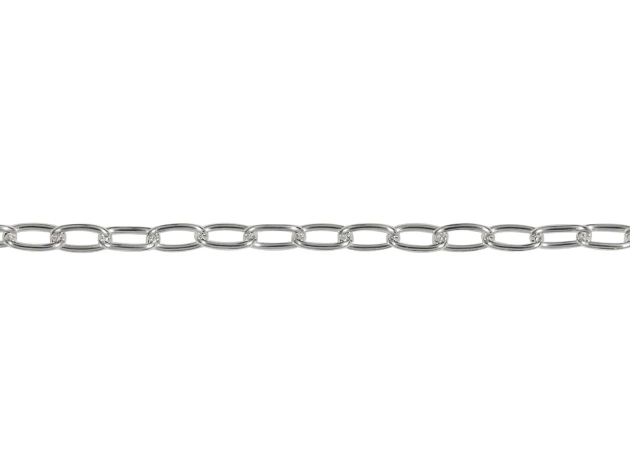 Sterling Silver Plated 1.7mm Oval Trace Chain 18"/45cm Unhallmarked