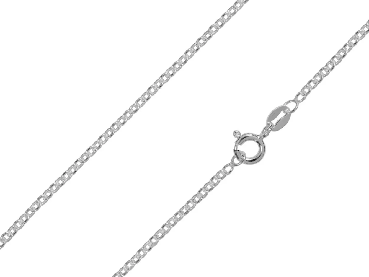 Sterling Silver Plated 2.0mm Oval Trace Chain 18"/45cm Unhallmarked