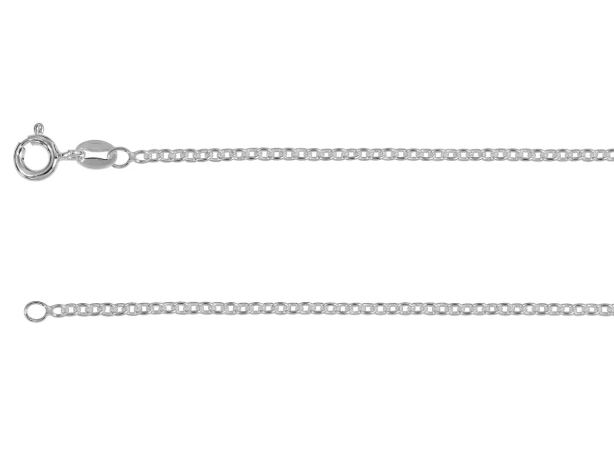Sterling Silver Plated 2.0mm Oval Trace Chain 18"/45cm Unhallmarked